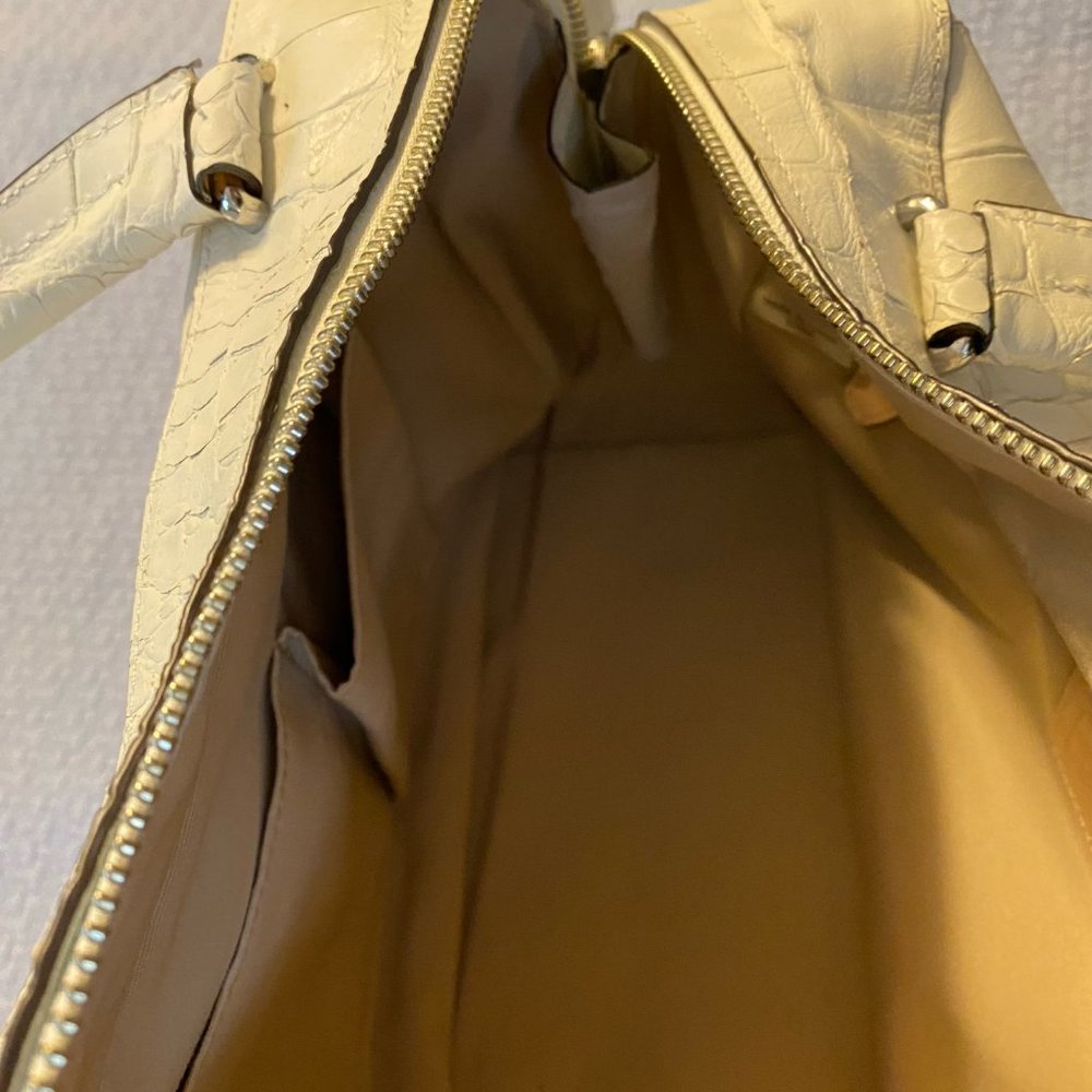 Coach Off White Crocodile Leather Handbag Purse - Picture 9 of 11